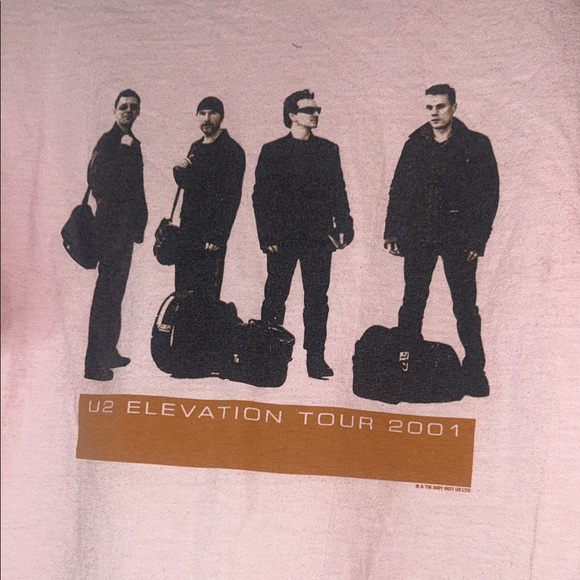 RARE!! 2001 Men's U2 Pink Graphic Band tour T-Shirt - Picture 4 of 6